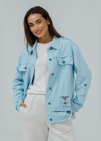 Блакитна демісезонна куртка джинсова жіноча Lora