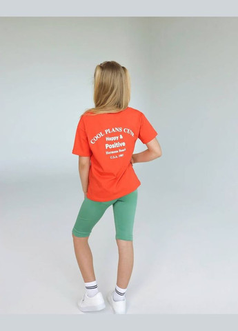 Оранжевая летняя футболка для девочки hc (h001-6333-001-33-1) No Brand