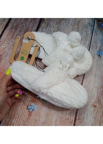 Белые домашние тапочки вязанные с эффектом памяти для женщины memory foam ob-fw31015-07 Ardene