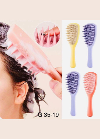 Щітка-масажер Для шкіри голови Помаранчевий рожевий 22 см х 7.5 см Finding (316251230)