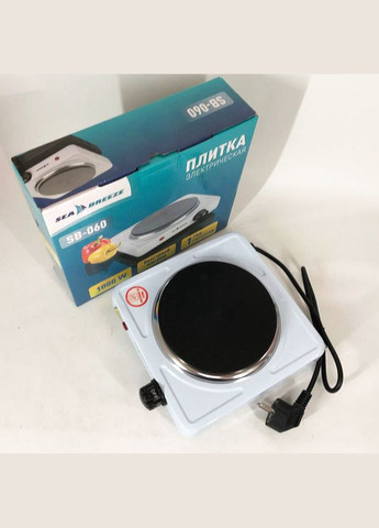 Настільна плита електрична SB-060, потужна настільна електроплита. Колір: білий Sea Breeze (365670337)