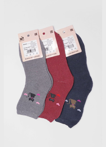 Комбіновані набір шкарпеток жіночих махрових 3 штуки Let's Shop малюнки (304609744)