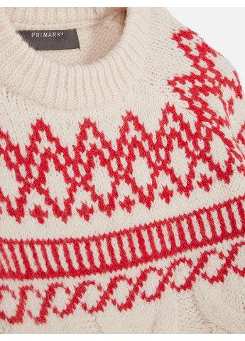 Светло-бежевый джемпер зима,светло-бежевый в узоры, Primark