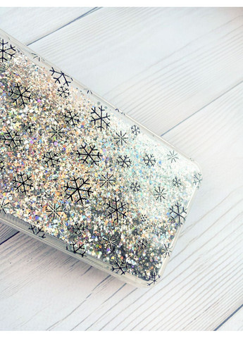 Чехол с плавающими блестками для Samsung Galaxy A25 (A256) Фон Снежинки (принт 204) CASE CONTROL (362970104)