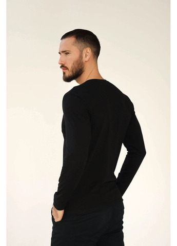 Чоловічий лонгслів, чорний, класичний Bonprix однотонний чорний денім, спортивні, повсякденні, кежуали, ділові, домашні поліестер