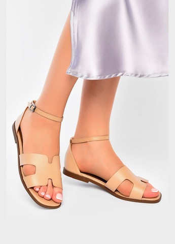 Босоніжки жіночі бежевого кольору Let's Shop (335206224)