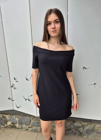 Чорна повсякденний сукня жіноча рельєфна однотонна New Look