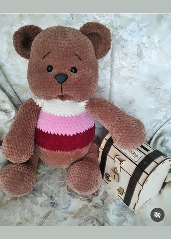 Вязаная игрушка медведь, ручная работа No Brand (304060127)