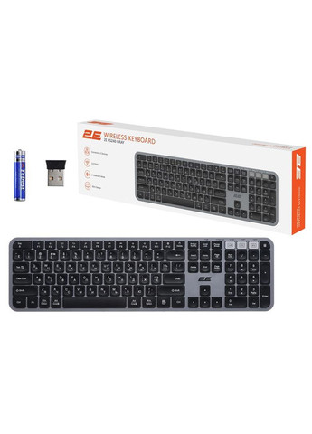 Клавіатура бездротова KS240 WL BT Gray (-KS240WG_UA) 2E (370619072)