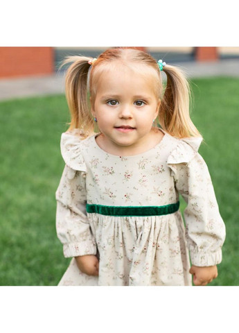 Бежевое платье праздничное для девочек фланель Trendy Tot (371262611)