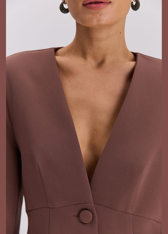 Коричневый женский женский приталенный жакет черного цвета Arjen -