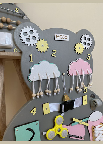 Бізіборд "Ведмедик" розвиваюча іграшка, подарунок на 1 рік 40х50 см No Brand (355890501)