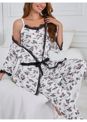 Белая всесезон пижама SHEIN