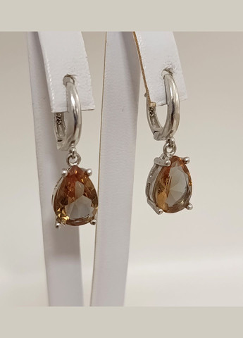 Сережки срібні з султанітом С349/В-слт No Brand Сережки (342116258)