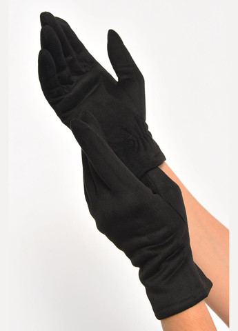 Перчатки женские замшевые на искусственном меху сенсорные черного цвета Let's Shop (302661090)