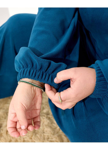 Морской волны зимняя пижама женская 3 в 1 с брюками флисовая No Brand