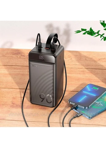 Пауэрбанк J123D 90000mAh 22.5W, быстрая зарядка PD/QC, Портативный аккумулятор, 3USB/Type-C/Lightning, фонарик Hoco (387421751)