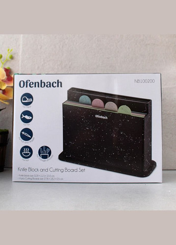 Набор разноцветных разделочных досок на подставке 5 предметов Ofenbach (304422049)