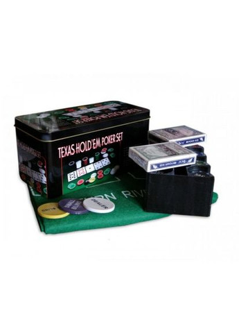 Набор для покера TEXAS HOLDEM POKER SET 200 фишек с Номиналом, Сукно, Коробка (3896В) Darshan (351586060)