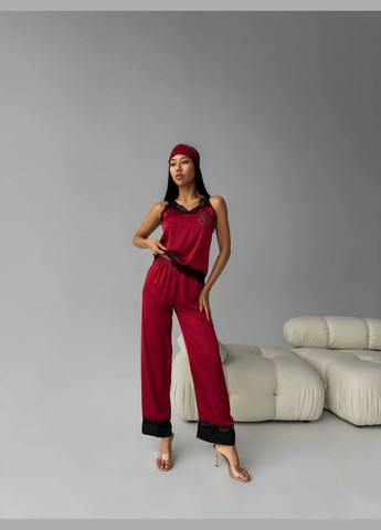 Бордовая пижамный комплект 5в1, женская пижама 5 в 1 Simply sexy