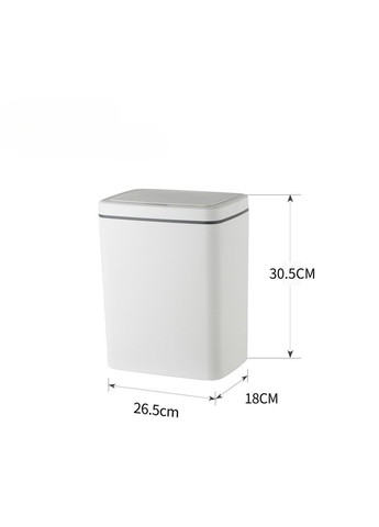 Відро для сміття сенсорне прямокутне WAVE-TC0110 White 10 л колір білий (MI7073) Mixxus (341331703)