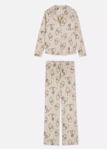 Коричневая всесезон пижама cosy printed boyfriend pyjamas домашний комплект молочный (8195) рубашка + брюки Primark