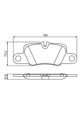 Колодки тормозные дисковые ЗАДН PORSCHE PANAMERA (970) 3.6 2009.03-2017.12 BO 0986494431 Bosch (391726683)