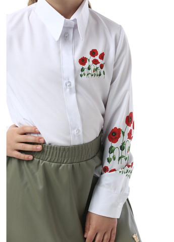 Белая кэжуал рубашка с орнаментом Leka