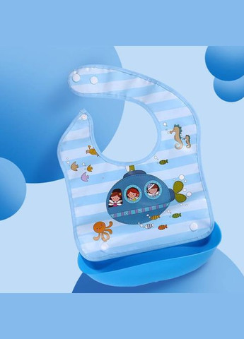 Слинявчик силіконовий зі зйомною кишенькою 970-1 Синій mumlove (327216971)