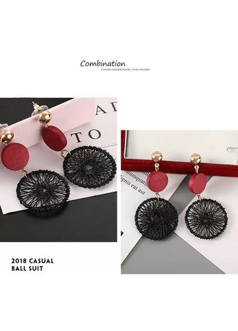 Модні сережки в етнічному стилі «Ethnic» (чорно-червоний) China (366874407)