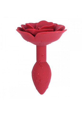 Анальная пробка со стоппером в форме розы, силиконовая, бордовая, 7 х 2.7 см Loveshop (290850587)