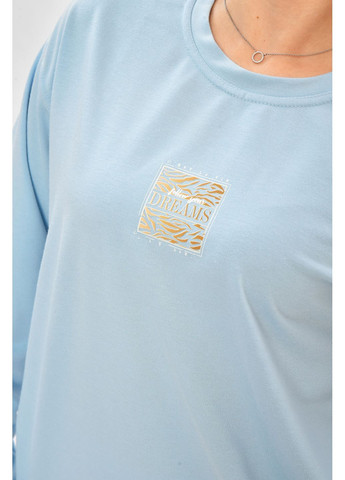 Кофта женская однотонная голубого цвета с принтом Let's Shop (353848875)