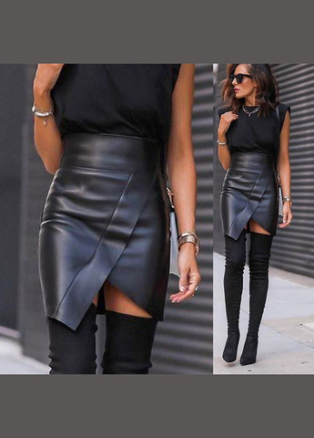 Асиметрична шкіряна спідниця на флісі Fashion Girl (317212056)