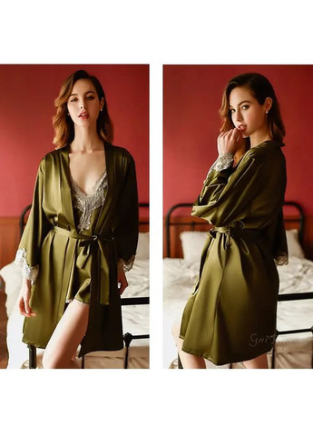 Атласний халат. Жіночий довгий халат з поясом сексуальний China (360864143)