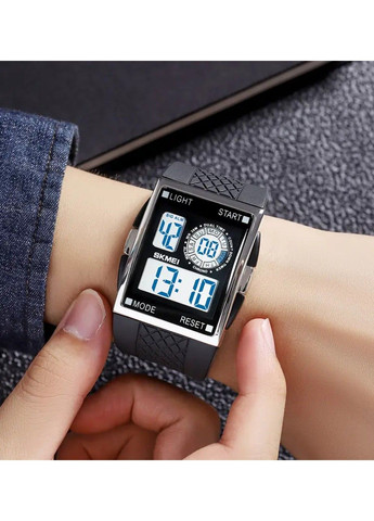 Мужские наручные кварцевые часы 1967 (Серебристый с белым) Skmei (314483866)