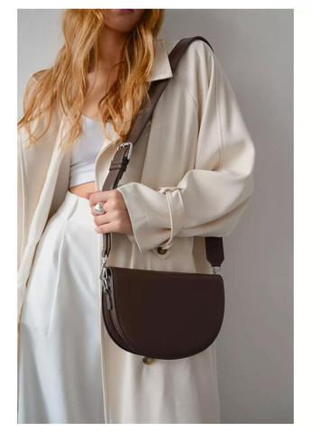 Жіноча сумка 02649 сідло крос-боді коричнева No Brand (349442187)