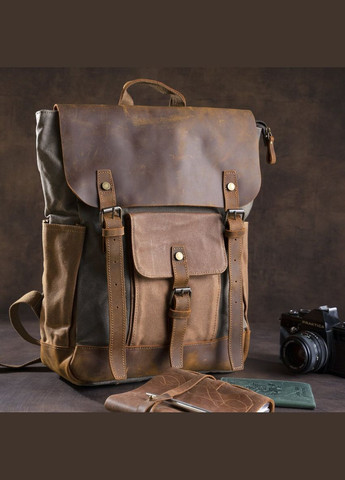 Рюкзак дорожный комбинированный с карманами для ноутбука Vintage серый (sku_20113) No Brand (329860340)