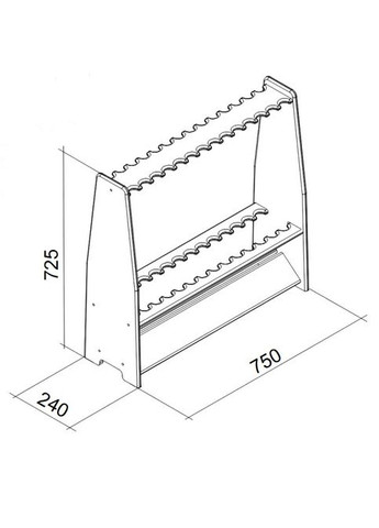 Органайзер для удочек из дерева Лабаз венге (РЫБ-001612) No Brand (328910705)