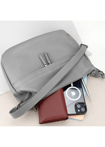 Сумка женская кожаная через плечо 01355 серая Virginia Conti (369368464)