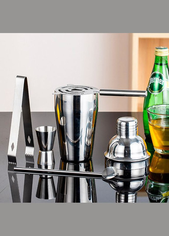 Набір для бара MC-55T5 з 5 предметів неіржавка сталь коктейльний шейкер щипці ложка 8 шт. Youchen (335365877)