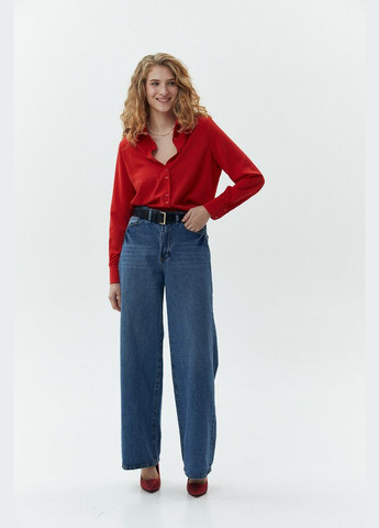 Красная блуза женская базовая красная большого размера mkaz6659-1. Modna KAZKA