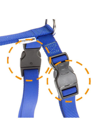 Нагрудна шлейка для собак з нейлону Champion Р (Ферпласт Чемпіон П) EXTRA LARGE - A: 53 ae 84 см - B: 60 be 98 см 25 мм, Синій Ferplast (352718369)