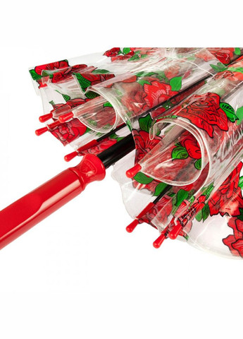 Комбинированный зонтик женский с красными розами l042 birdcage-2 tattoo rose (тату из роз) Fulton (303400966)