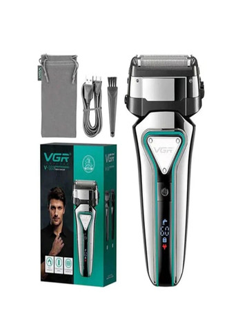 Акумуляторна електробритва V-333 шейвер для вологого та сухого гоління з висувним триммером VGR (317416666)