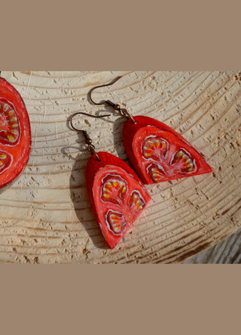 Авторские деревянные серьги "Помидор" Lucy Kozyra (325454987)