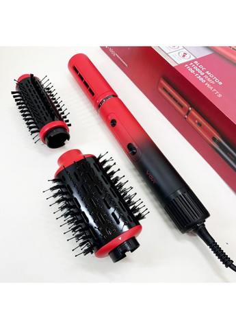 Електрична фен-щітка V-489 стайлер для укладання волосся 1300 Вт. Колір: червоний VGR (364665541)