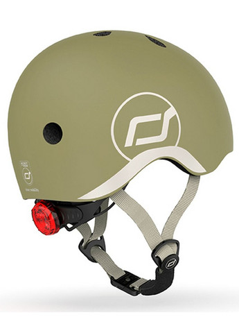 Шолом захисний дитячий Scoot and Ride оливковий з ліхтариком 45-51см (SR-) Scoot&Ride 181206-OLIVE (336549853)
