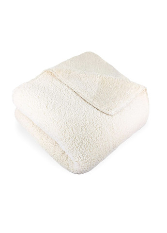 Плед-одеяло из шерпы и флиса молочный 150x200 см Love You 8178 (368904010)