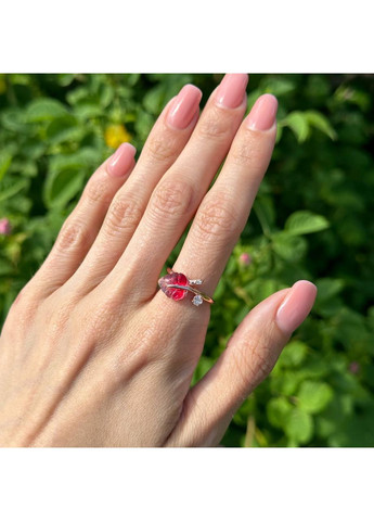 Кольцо Пандора с листом из розового стекла Мурано "Розовые листья" 188319PMU Kabluchka (355347800)