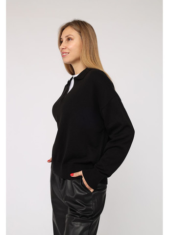 Черная женская футболка-поло женское цвет черный цб-00285987 Yuki